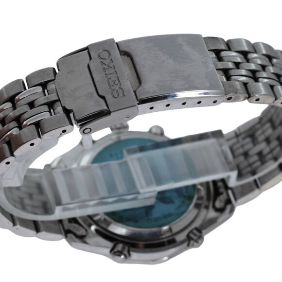 Rare Men's Seiko Chronograph Alarm 1998 Nagono Olympics Yellow Watch 7T32-7C70! - Picture 6 of 11